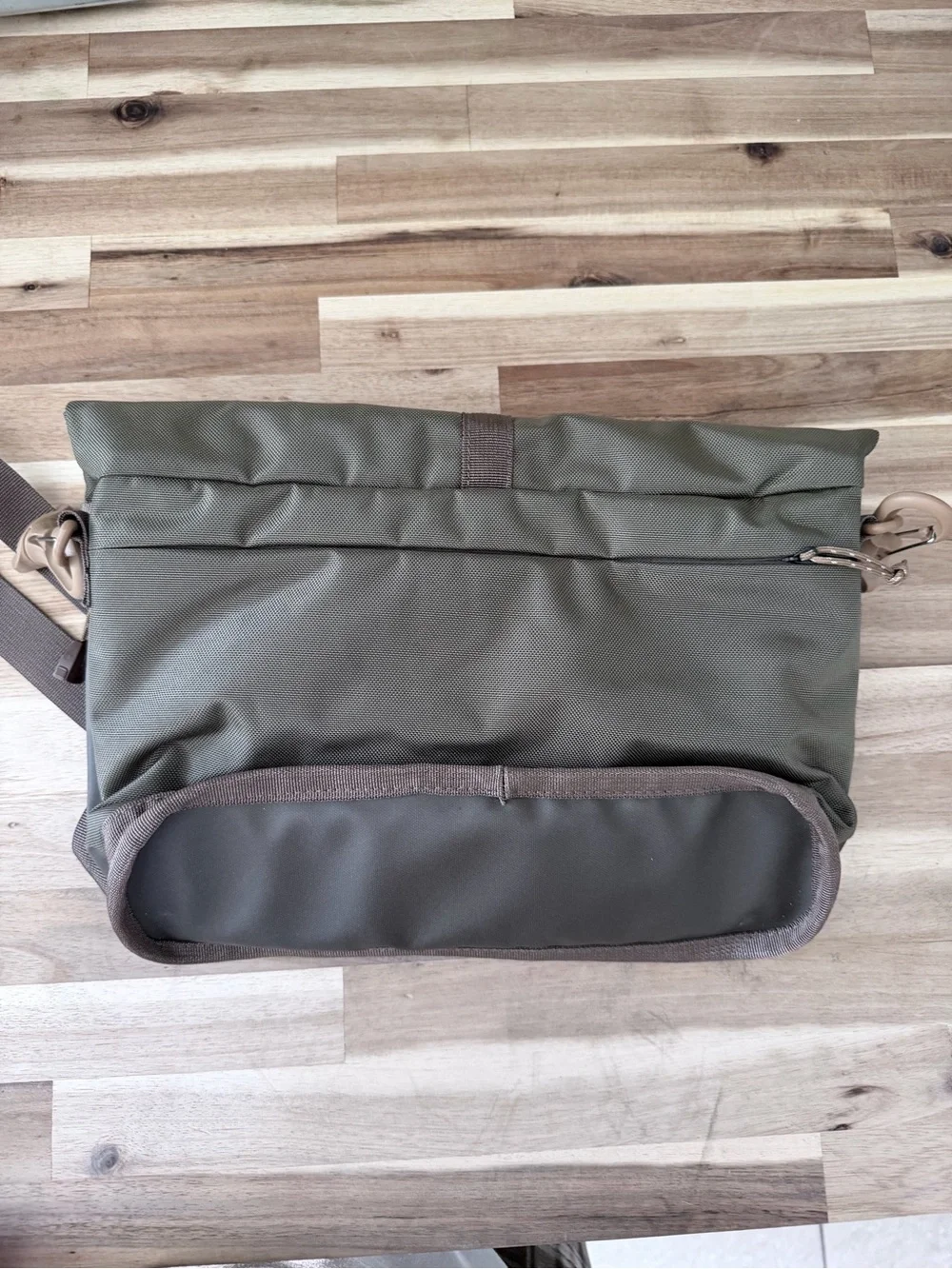 The North Face Olive and Gray Roll-Top Messenger Bag